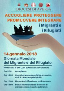 Aversa Giornata Migrante 2018 Locandina 212x300 LA DIOCESI DI AVERSA CELEBRA LA GIORNATA MONDIALE DEL MIGRANTE E DEL RIFUGIATO
