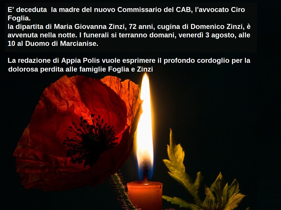 candle 1460028 960 720 DECEDUTA LA MADRE DI CIRO FOGLIA: VENERDÌ  A MARCIANISE I FUNERALI DELLA SIGNORA MARIA GIOVANNA ZINZI