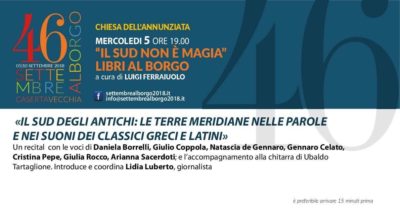 SETTEMBRE AL BORGO, CHIESA DELL’ANNUNZIATA: IL RECITAL “IL SUD DEGLI ANTICHI”