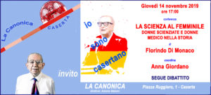 Invito Florindo DI MONACO 14nov2019 300x135 IL PROFESSORE FLORINDO DI MONACO ALLA CANONICA PER LA SCIENZA AL FEMMINILE