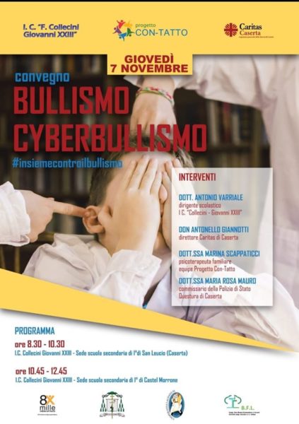 Loc. Convegno CON TATTO (CARITAS), NO AL BULLISMO. DOMANI CONVEGNO ALLA SCUOLA COLLECINI CON FAMIGLIE E STUDENTI