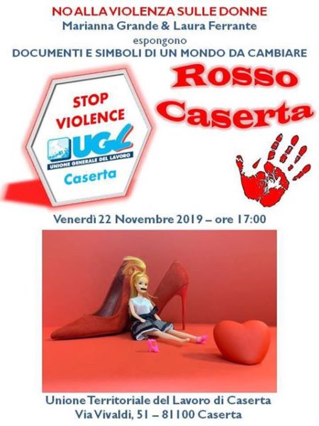 rosso caserta ROSSO CASERTA, ESPOSIZIONE UGL CONTRO LA VIOLENZA SULLE DONNE