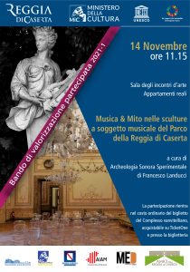 Locandina 14 novembre 210x300 MUSICA & MITO NELLE SCULTURE DEL PARCO REALE DELLA REGGIA DI CASERTA