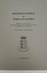 XXII Volume Stoaria Patria 197x300 STORIA PATRIA, PRESENTATO IL XXIII VOLUME DELLARCHIVIO STORICO DI TERRA DI LAVORO