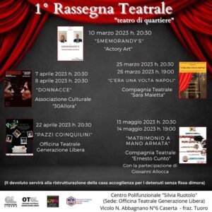 teatro9marzo2023 300x300 TEATRO DI QUARTIERE, PARTE LA RASSEGNA TEATRALE AL CENTRO POLIFUNZIONALE RUOTOLO DI TUORO