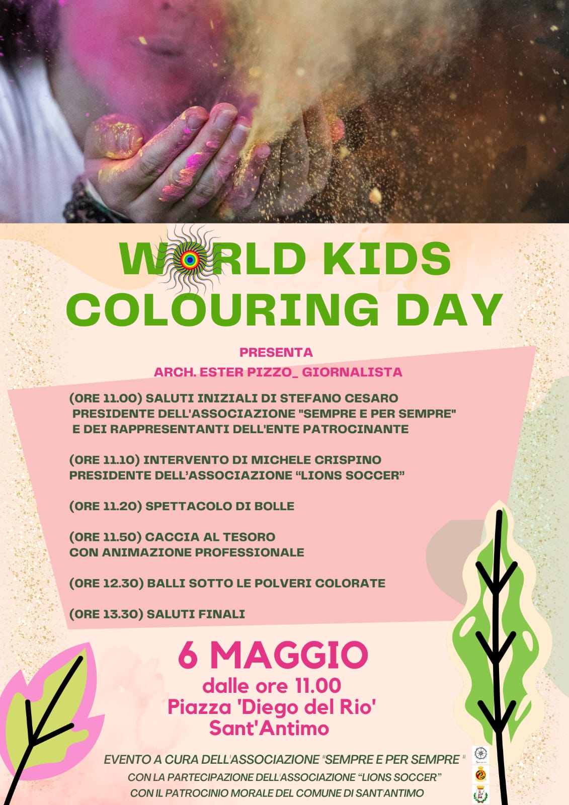 SantAntimo festa dei colori A SANTANTIMO AGGREGAZIONE E INCLUSIONE CON IL WORLD KIDS COLOURING DAY